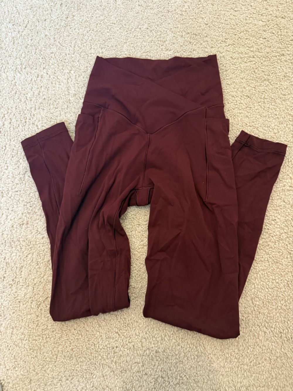 aerie Maroon High-Waist Leggings